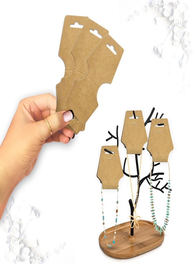 DEEPTAGS Jewellery Display Cards for Bracelet, Earring, Necklace, Jewelry, Hair Tie - Brown, 200 PCS - Image 3